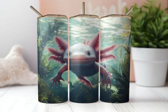 Axolotl Under Water Tumbler Wrap: A Versatile Design for Custom Merchandise