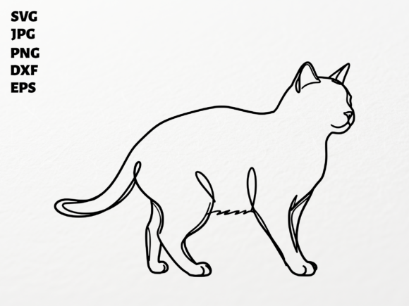 Cat SVG for Cricut Sublimation PNG Clipa: A Minimalist Design for Versatile Creative Projects
