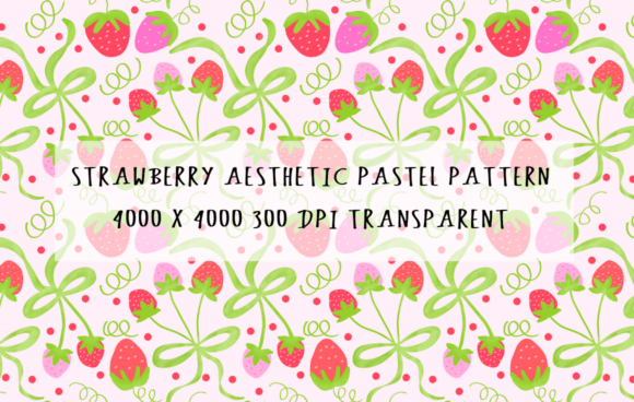 Coquette Strawberry Aesthetic Pattern: Creative Versatility for Designers