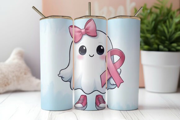 Cute Boo Pink Ribbon Tumbler Wrap: A Versatile Design Asset for Creative Entrepreneurs