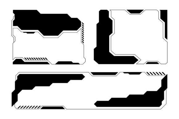 Cyberpunk HUD Frames Futuristic Sci-Fi: A Versatile Design Asset for Creative Professionals