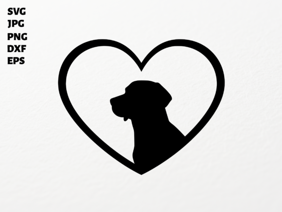 Dog Heart Silhouette SVG for Cricut