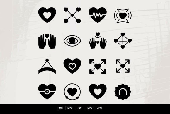 Emotional Wellness and Love Icons Set: Visual Tools for Connection, Healing, and Expression