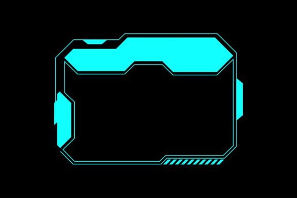 Futuristic Neon Cyber HUD Frame Sci-Fi Design