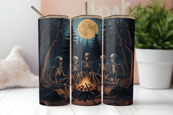 Halloween Skeleton Tumbler Wrap PNG: A Practical Design Resource for Seasonal Products