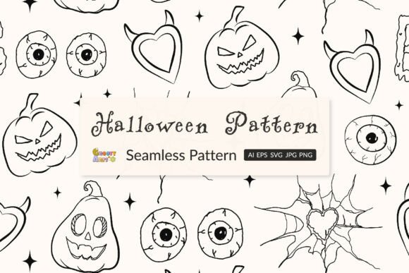 Hand Drawn Halloween Pattern for Creative Projects
