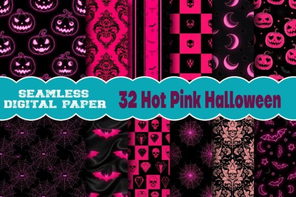 Hot Pink Halloween Digital Paper: Creative Potential Meets Practical Design