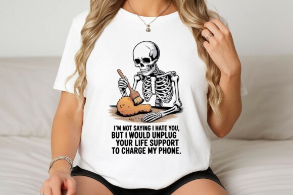 Humorous Skeleton and Fried Chicken: A Fun Design for Creatives