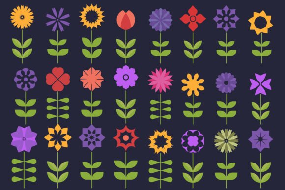 Modern Minimalist Web Flowers Set: Elevating Design with Purposeful Simplicity