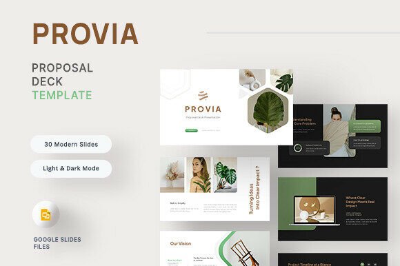 Provia — Proposal Deck Google Slide: Present Ideas with Impact