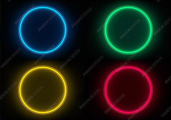 Unlocking Innovation with Four Glowing Neon Circles Technology